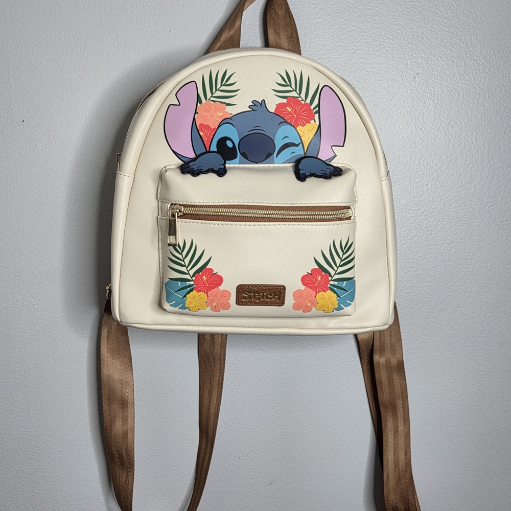 Bioworld Stitch Backpack - Cream and Brown